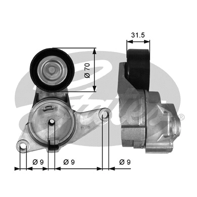 Belt Tensioner, V-ribbed belt (T38397)