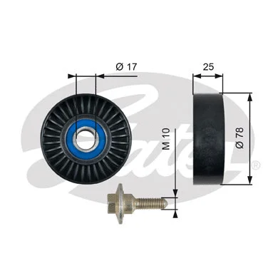Deflection/Guide Pulley, V-ribbed belt (T38055)