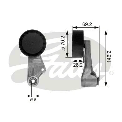 Tensioner Pulley, V-ribbed belt (T38064)