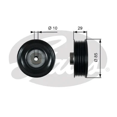 Deflection/Guide Pulley, V-ribbed belt (T36448)