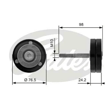 Deflection/Guide Pulley, V-ribbed belt (T36232)