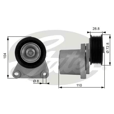 Belt Tensioner, V-ribbed belt (T38204)