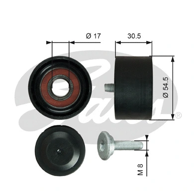 Deflection/Guide Pulley, V-ribbed belt (T36375)