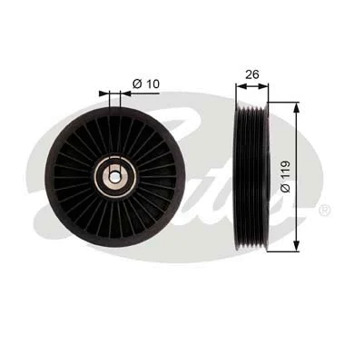 Deflection/Guide Pulley, V-ribbed belt (T36391)
