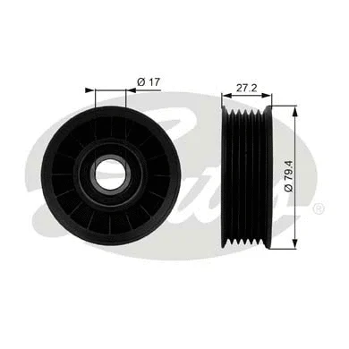 Deflection/Guide Pulley, V-ribbed belt (T38009)