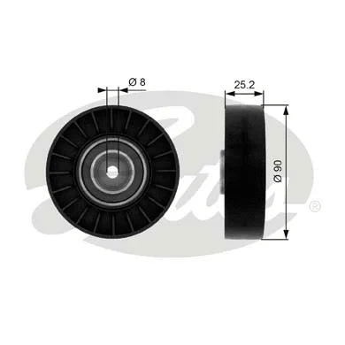Deflection/Guide Pulley, V-ribbed belt (T38078)