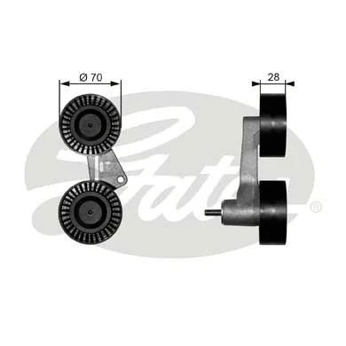 Tensioner Pulley, V-ribbed belt (T38063)