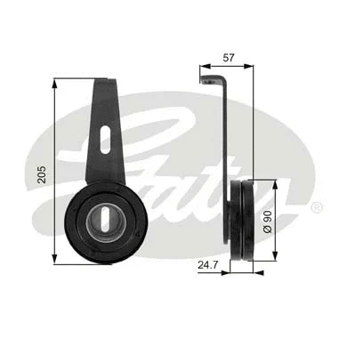 Tensioner Pulley, V-ribbed belt (T36028)