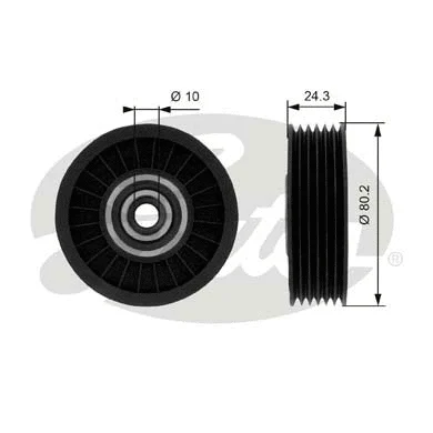 Deflection/Guide Pulley, V-ribbed belt (T36002)