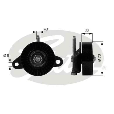 Tensioner Pulley, V-ribbed belt (T38056)