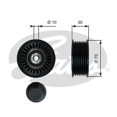 Deflection/Guide Pulley, V-ribbed belt (T36763)