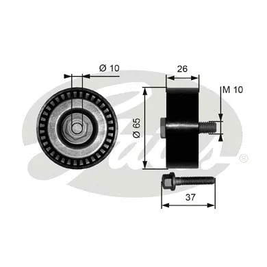 Deflection/Guide Pulley, V-ribbed belt (T36300)
