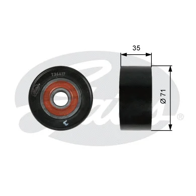 Deflection/Guide Pulley, V-ribbed belt (T36417)