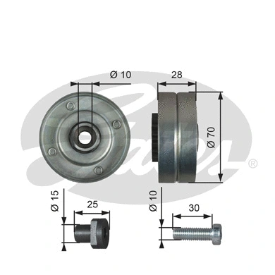 Deflection/Guide Pulley, V-ribbed belt (T36044)