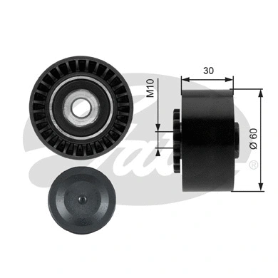 Tensioner Pulley, V-ribbed belt (T39011)