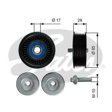Deflection/Guide Pulley, V-ribbed belt (T36765)