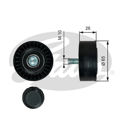 Deflection/Guide Pulley, V-ribbed belt (T36766)