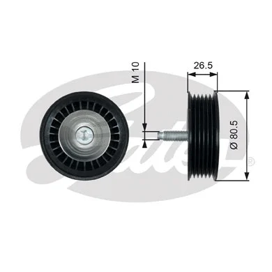 Deflection/Guide Pulley, V-ribbed belt (T36490)