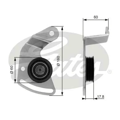 Tensioner Pulley, V-ribbed belt (T36018)