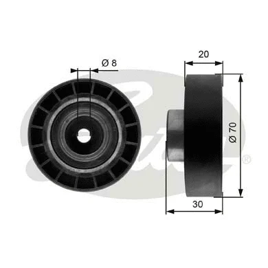 Tensioner Pulley, V-ribbed belt (T39059)