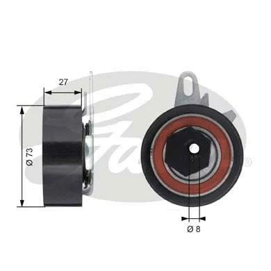 Tensioner Pulley, timing belt (T43047)