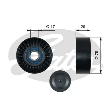 Deflection/Guide Pulley, V-ribbed belt (T36462)