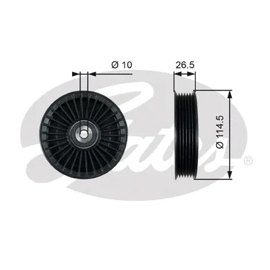 Deflection/Guide Pulley, V-ribbed belt (T36212)
