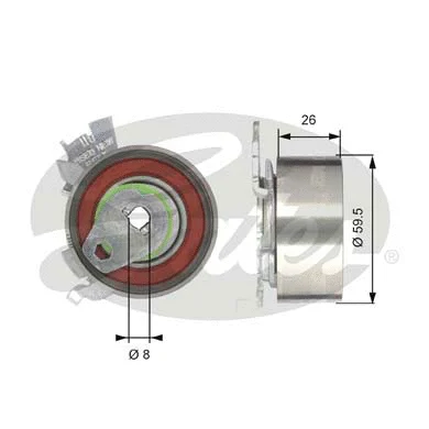 Tensioner Pulley, timing belt (T43106)