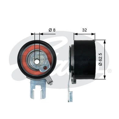 Tensioner Pulley, timing belt (T43233)