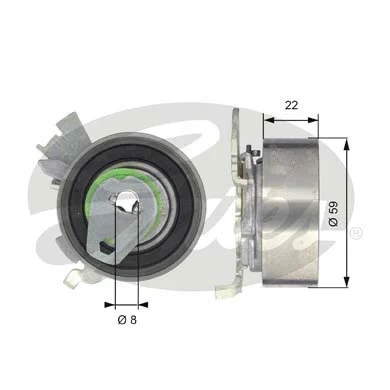 Tensioner Pulley, timing belt (T43053)