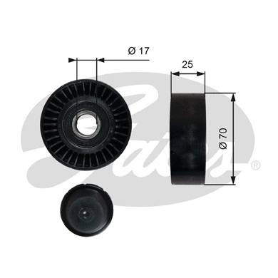 Deflection/Guide Pulley, V-ribbed belt (T36249)
