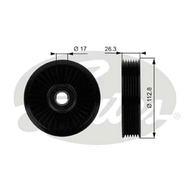 Deflection/Guide Pulley, V-ribbed belt (T38024)