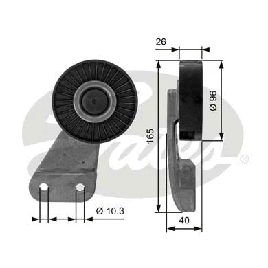 Deflection/Guide Pulley, V-ribbed belt (T38461)