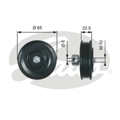 Tensioner Pulley, V-ribbed belt (T39286)