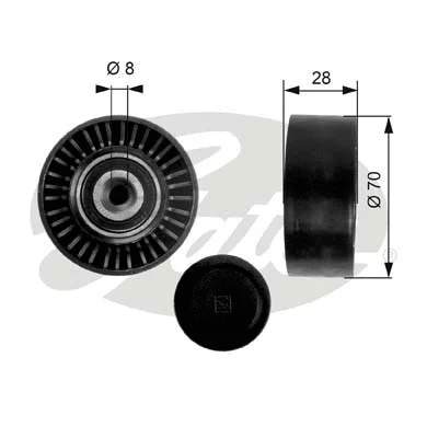 Deflection/Guide Pulley, V-ribbed belt (T36248)
