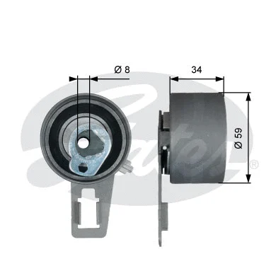 Tensioner Pulley, timing belt (T43180)