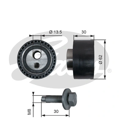 Tensioner Pulley, timing belt (T41282)