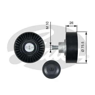 Deflection/Guide Pulley, V-ribbed belt (T36455)