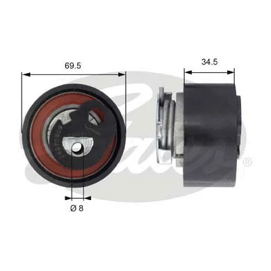 Tensioner Pulley, timing belt (T43200)