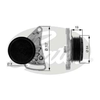 Tensioner Pulley, V-ribbed belt (T38068)