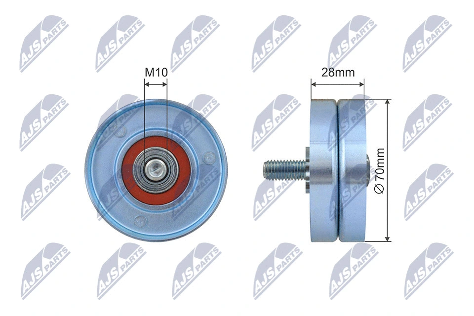 Tensioner Pulley, V-ribbed belt (RNK-CT-055)