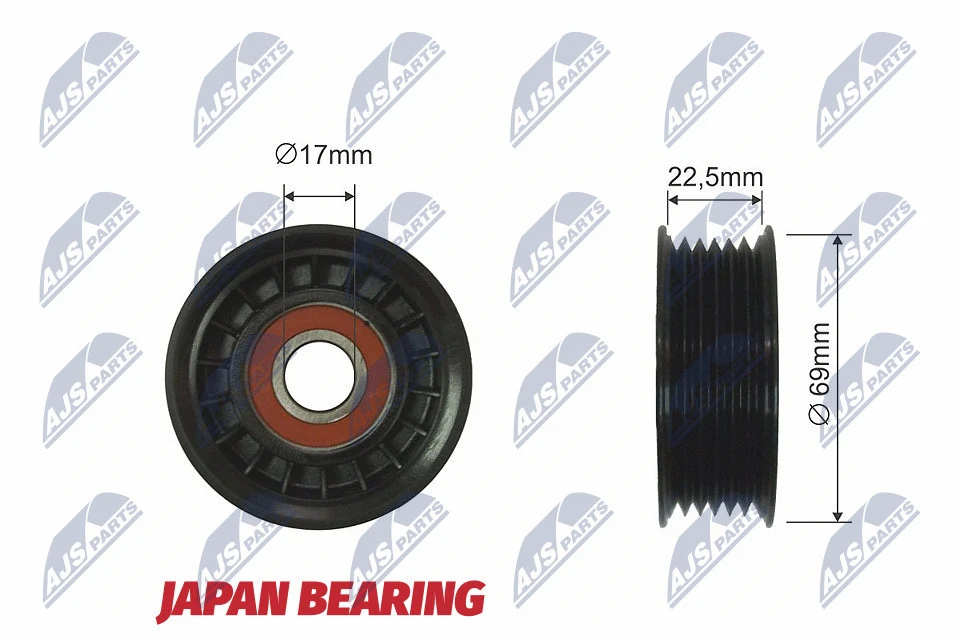 Tensioner Pulley, V-ribbed belt (RNK-MZ-008)