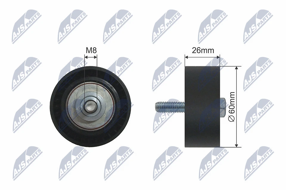 Deflection/Guide Pulley, V-ribbed belt (RNK-CT-007)