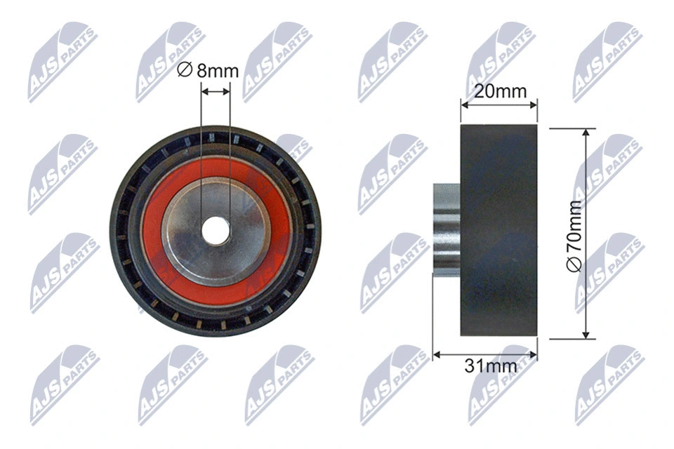 Tensioner Pulley, V-ribbed belt (RNK-HD-030)