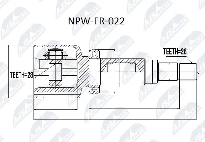 Joint Kit, drive shaft (NPW-FR-022)