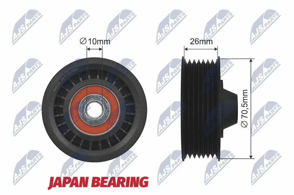 Deflection/Guide Pulley, V-ribbed belt (RNK-RE-018)