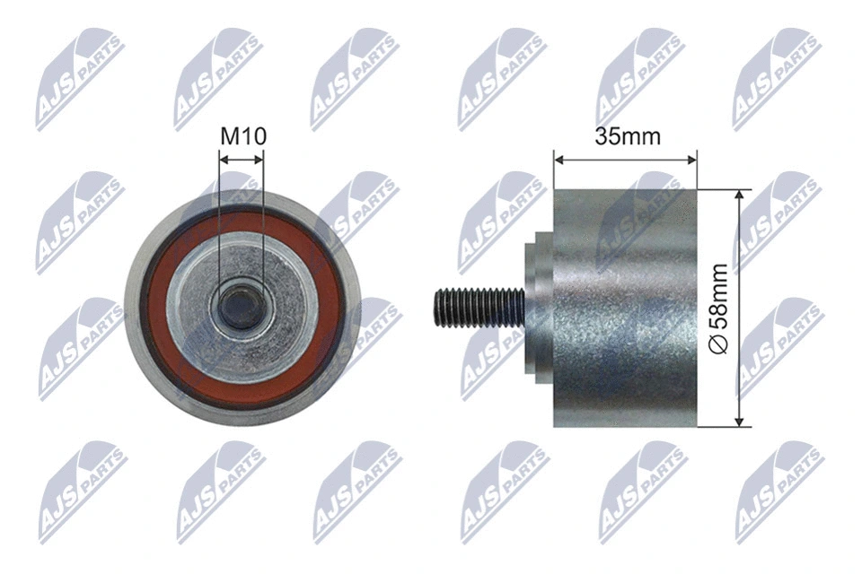 Tensioner Pulley, V-ribbed belt (RNK-CH-055)