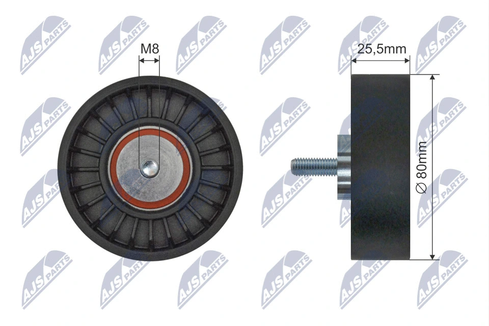 Tensioner Pulley, V-ribbed belt (RNK-PL-044)