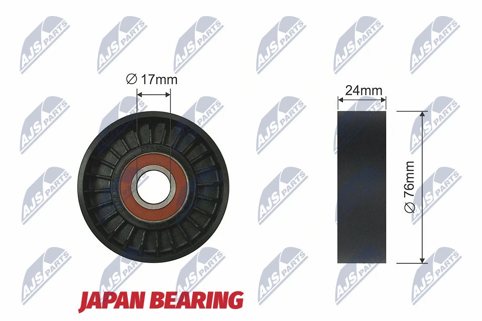Tensioner Pulley, V-ribbed belt (RNK-LR-010)