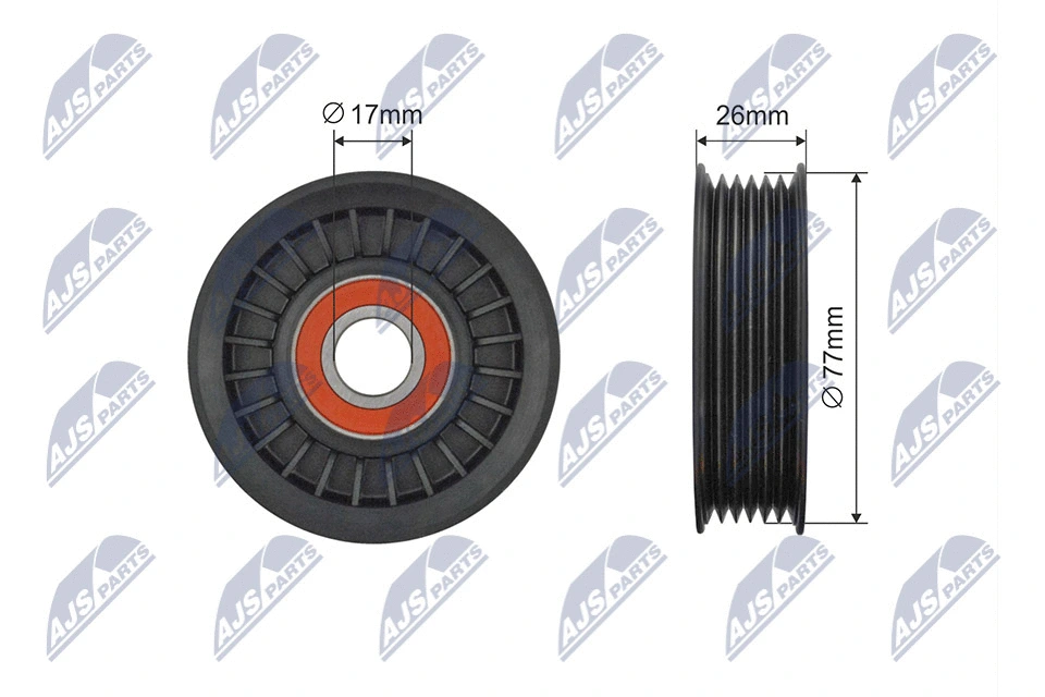 Tensioner Pulley, V-ribbed belt (RNK-FR-060)